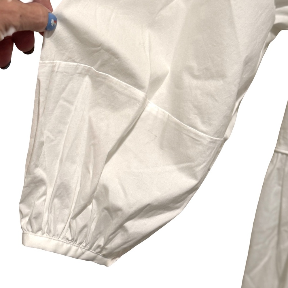 STAUD NWT Stunning White Buttoned Ruffled Bishop Sleeve Maxi Sundress - Picture 7 of 13
